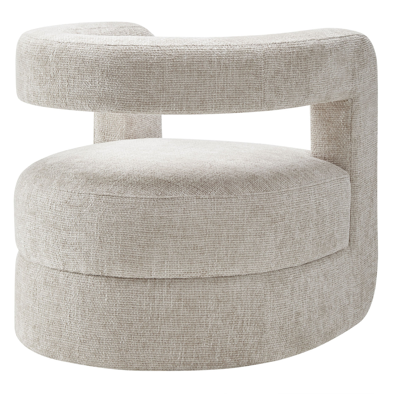 Coco Chenille Accent Chair, Light Gray