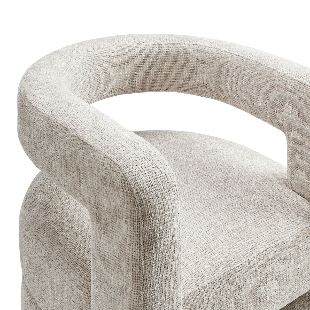 Coco Chenille Accent Chair, Light Gray