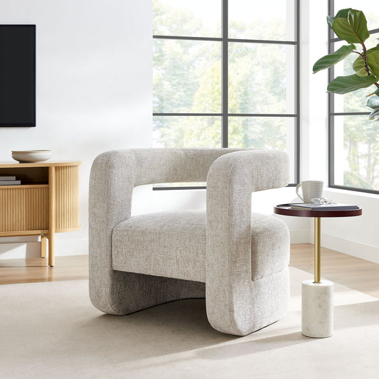 Coco Chenille Accent Chair, Light Gray