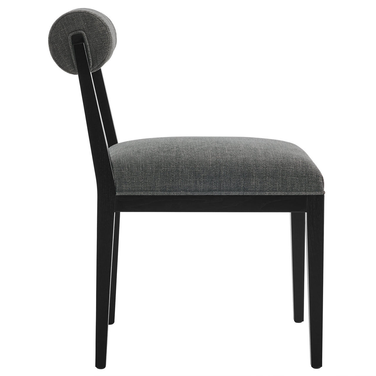 Nautilus Fabric Dining Chair, Charcoal & Black