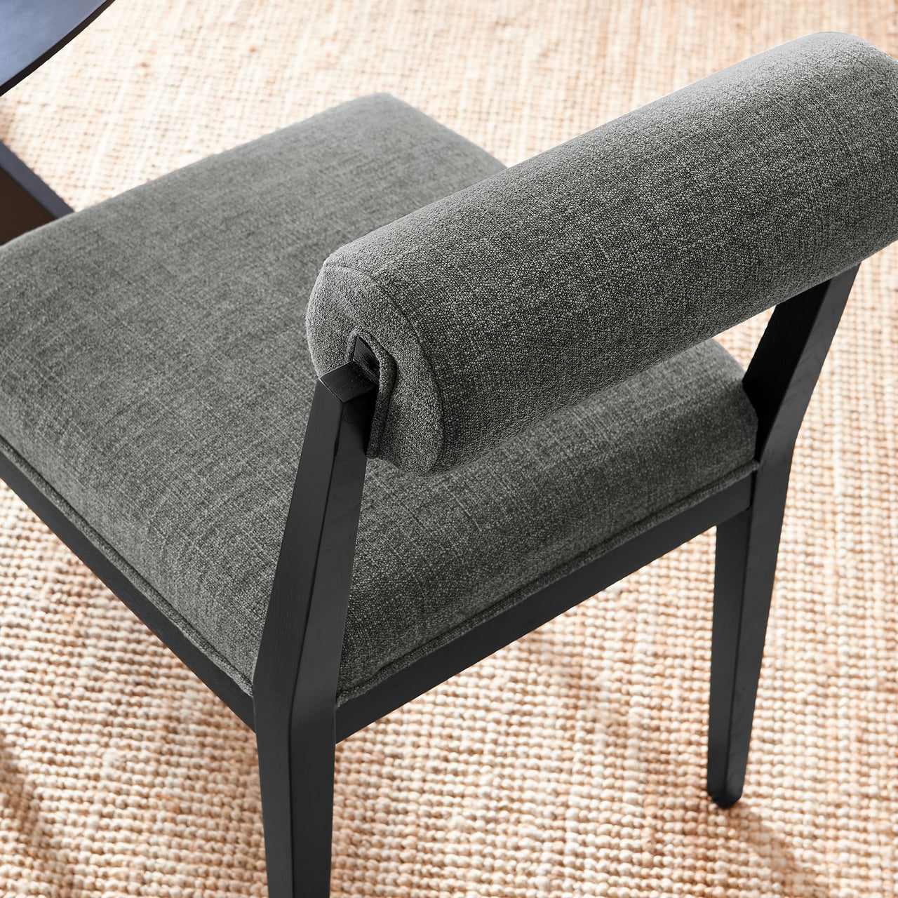 Nautilus Fabric Dining Chair, Charcoal & Black