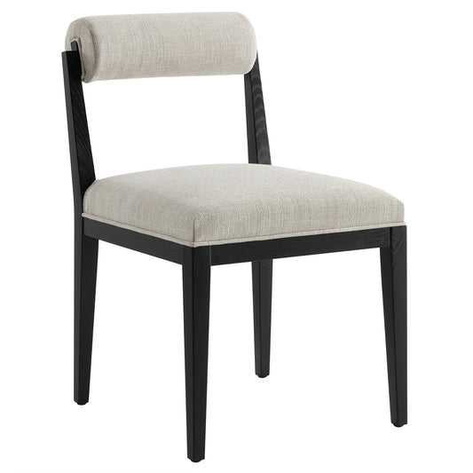 Nautilus Fabric Dining Chair, Linen & Black