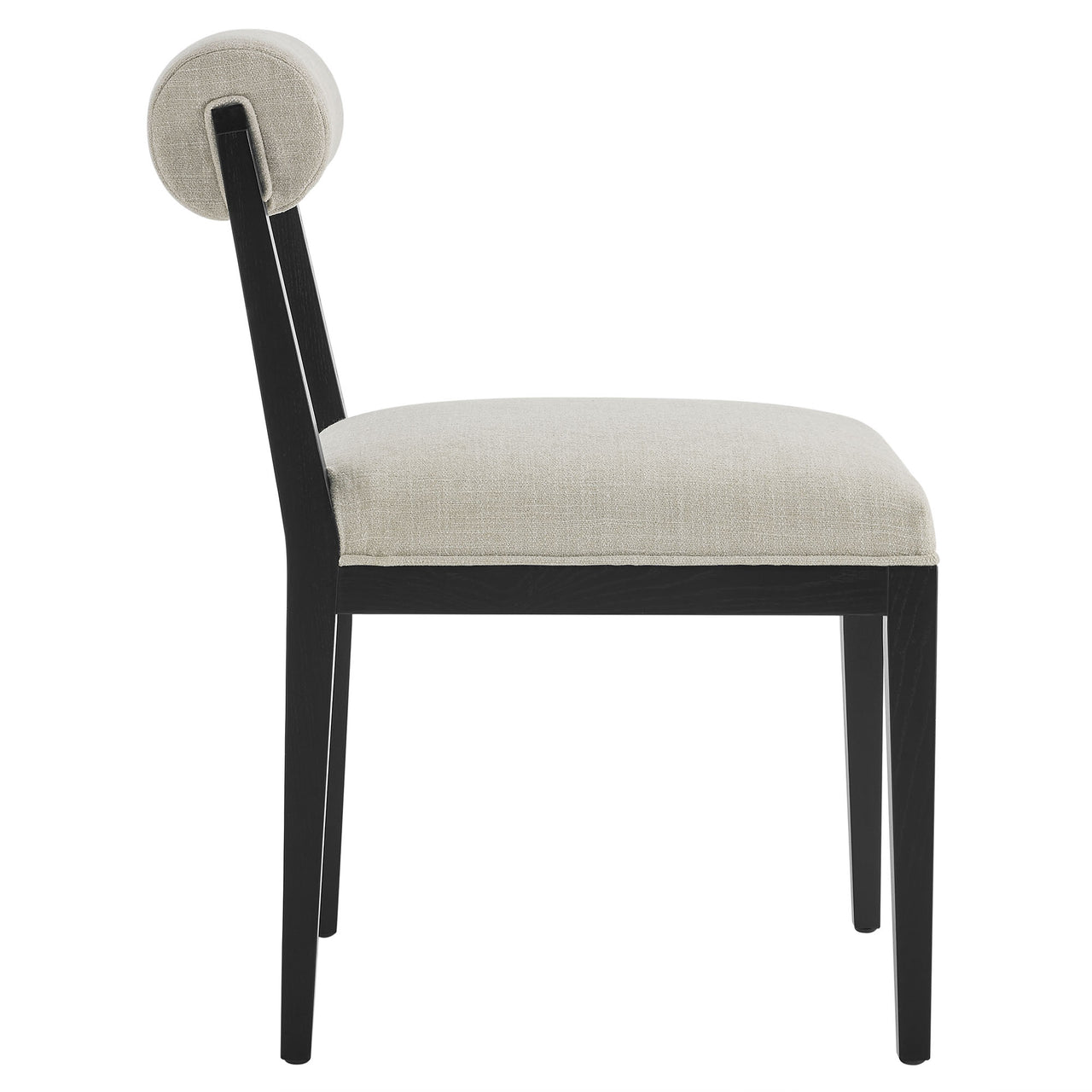 Nautilus Fabric Dining Chair, Linen & Black