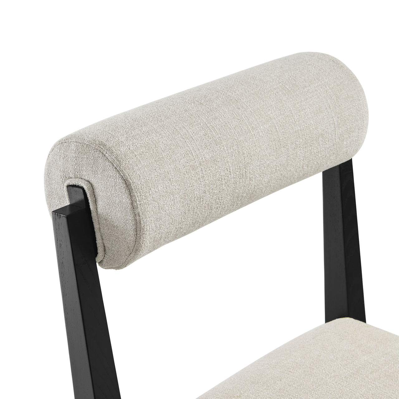 Nautilus Fabric Dining Chair, Linen & Black