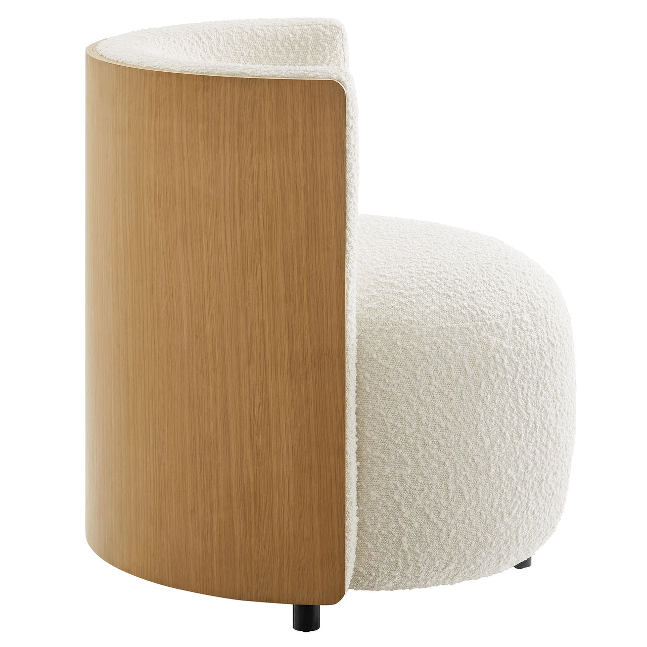 Calriane Boucle Accent Chair, Natural Wood & Ivory