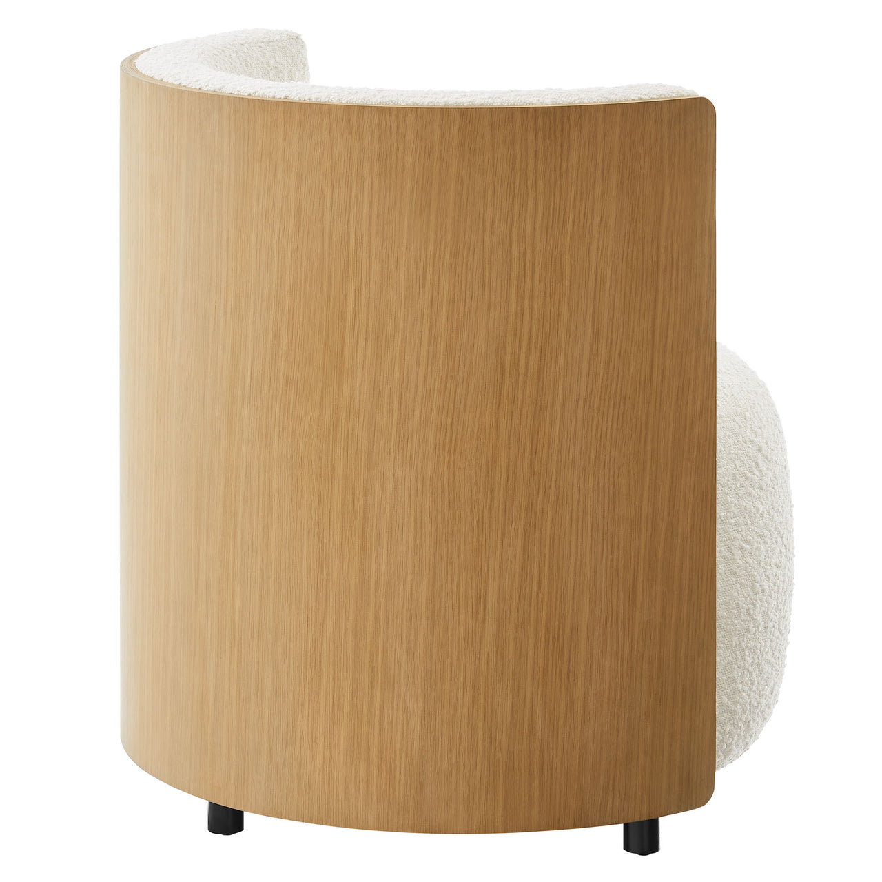 Calriane Boucle Accent Chair, Natural Wood & Ivory