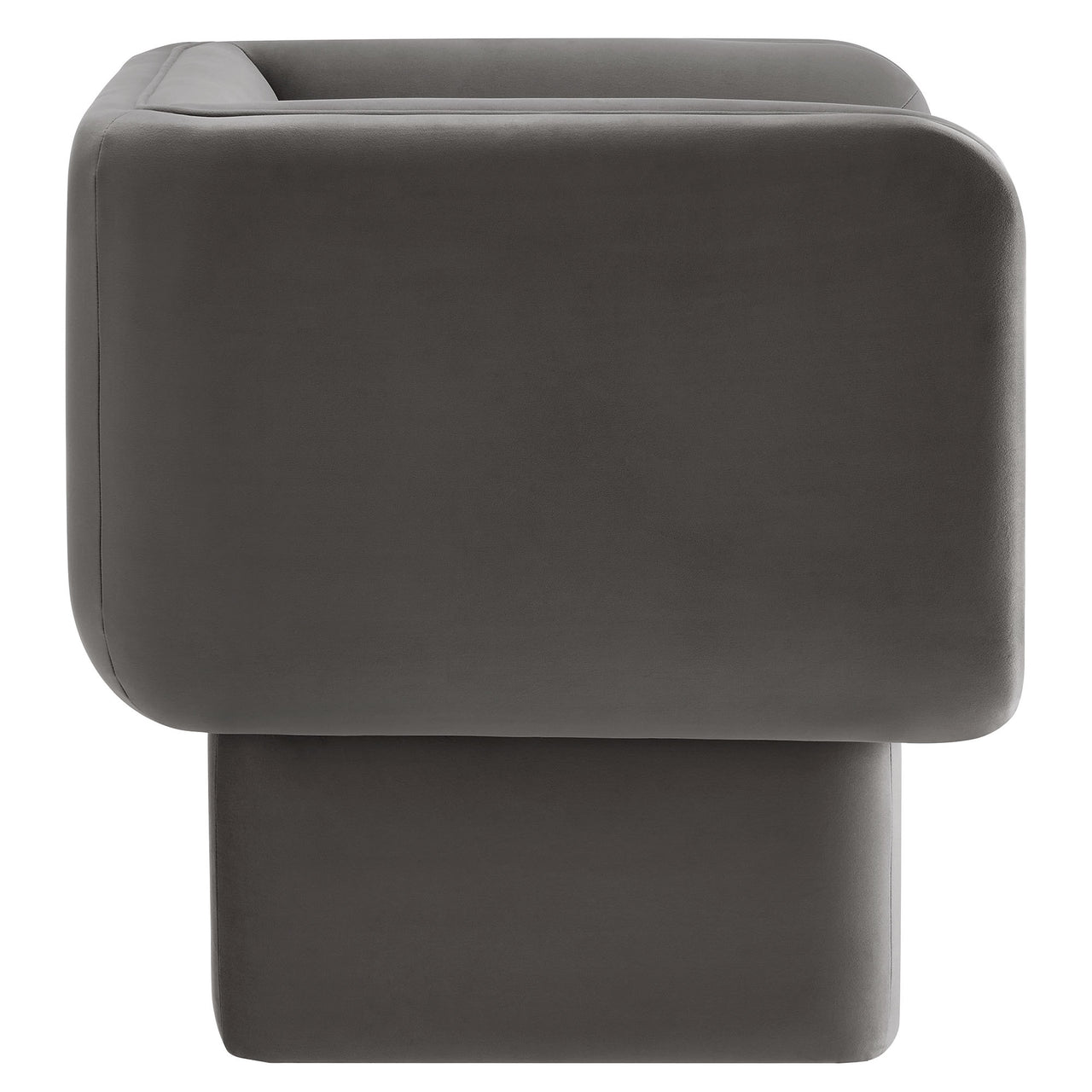 Quadrant Upholstered Velvet Accent Chair, Charcoal