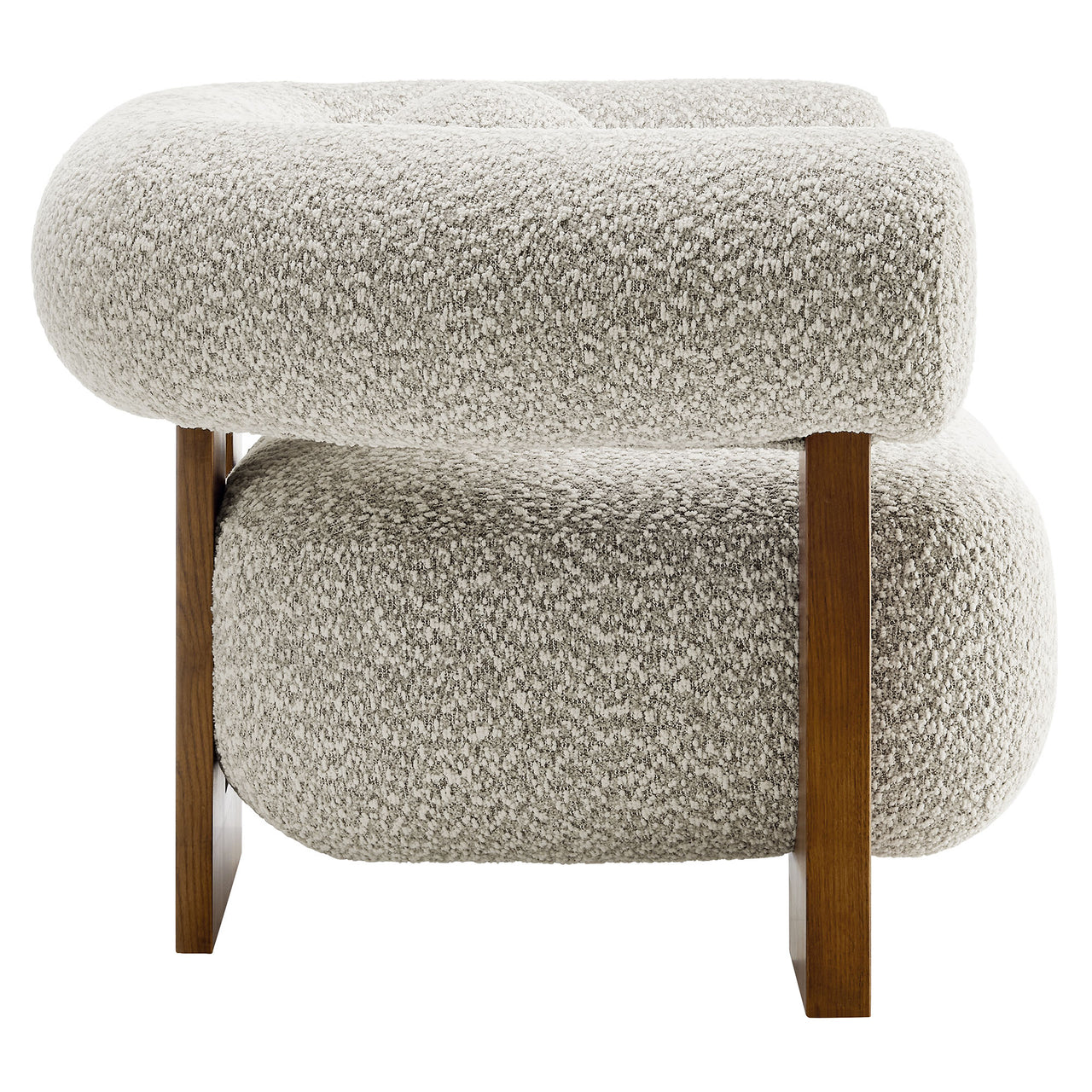 Shepherd Boucle Accent Chair, Light Gray