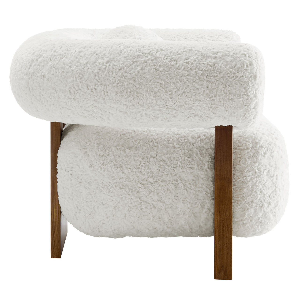 Shepherd Faux Fur Fabric Accent Chair, White