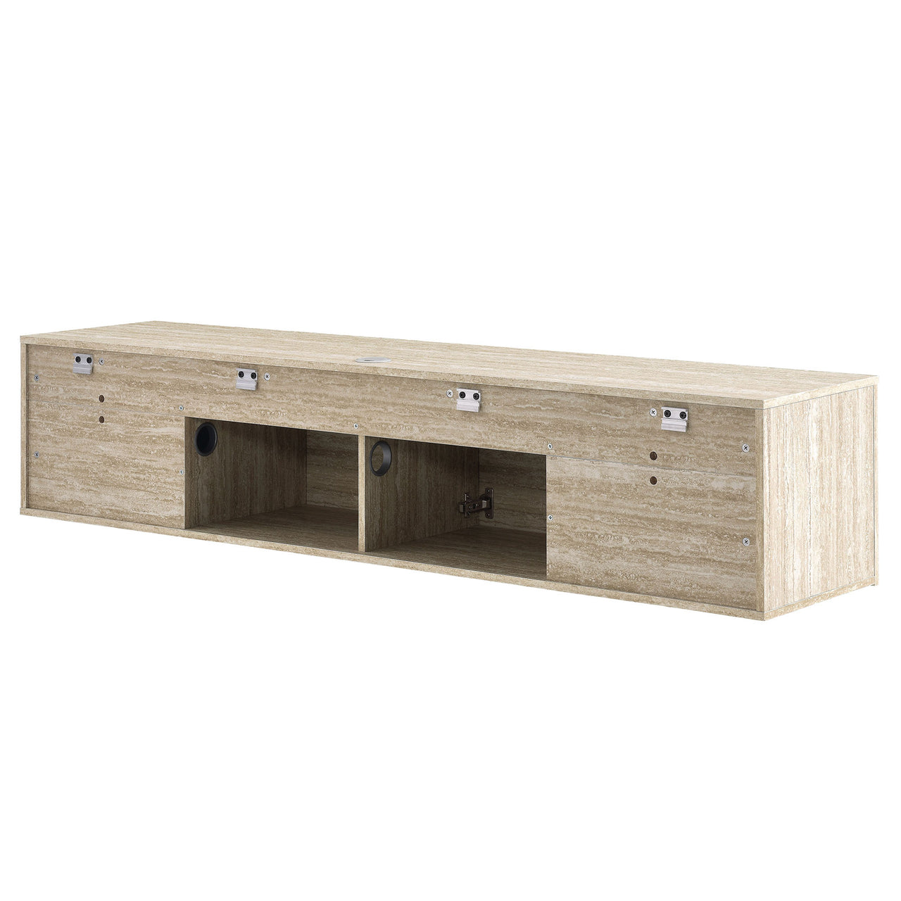 Sevielle Wall Mounted TV Stand | Cabinet, Travertine