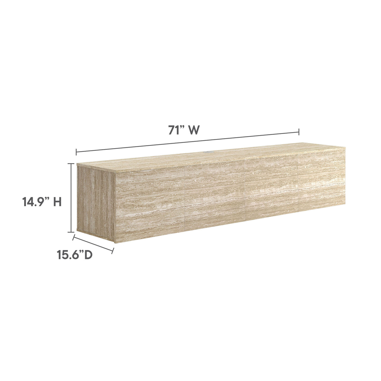 Sevielle Wall Mounted TV Stand | Cabinet, Travertine