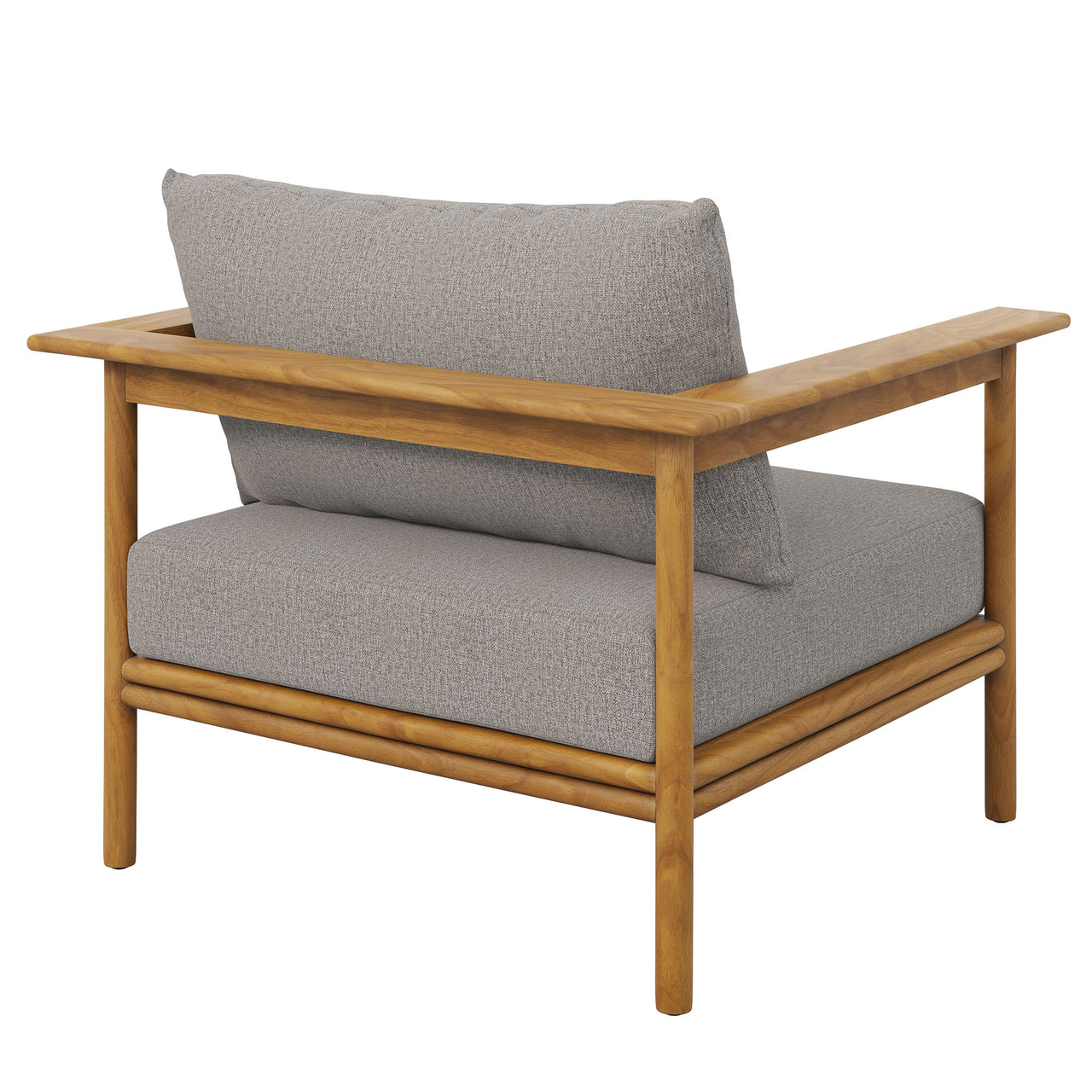 Weylan Alfresco Grade-A Teak Armchair, Natural Wood & Gray
