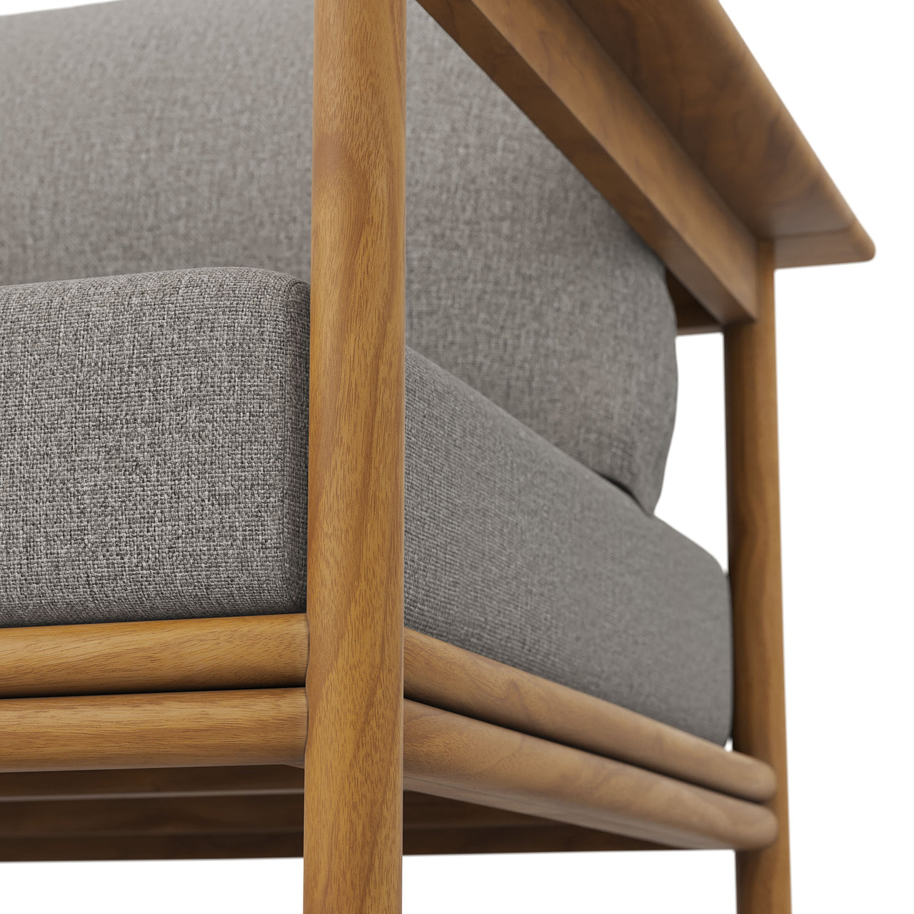 Weylan Alfresco Grade-A Teak Armchair, Natural Wood & Gray