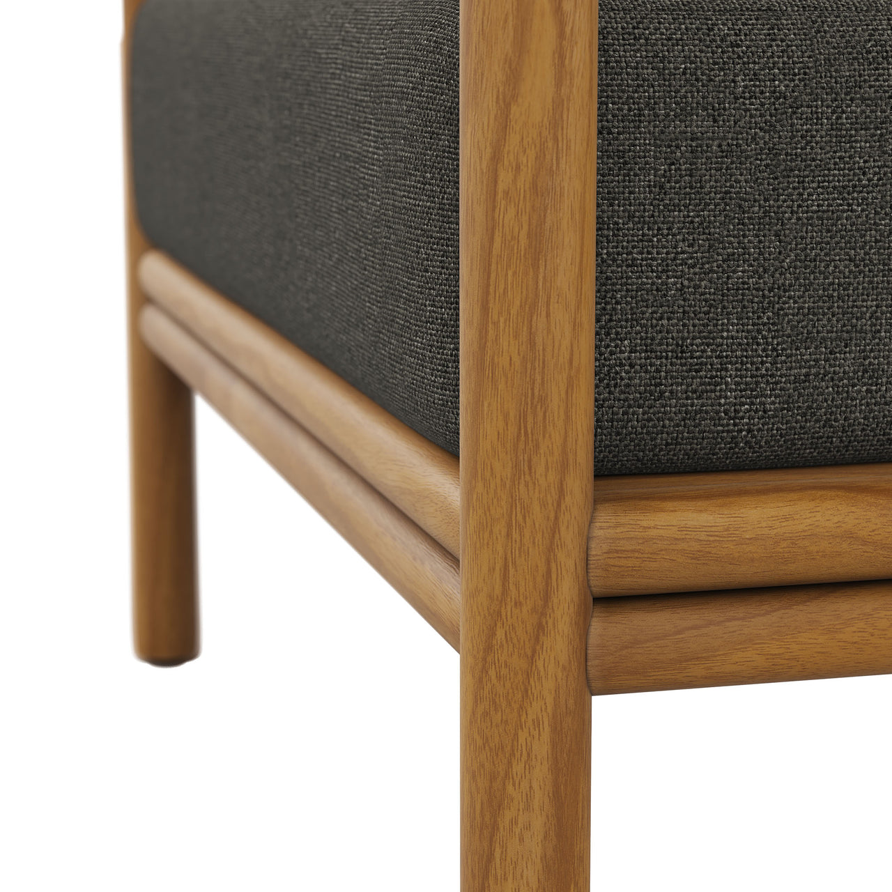 Weylan Alfresco Grade-A Teak Armchair, Natural Wood & Charcoal