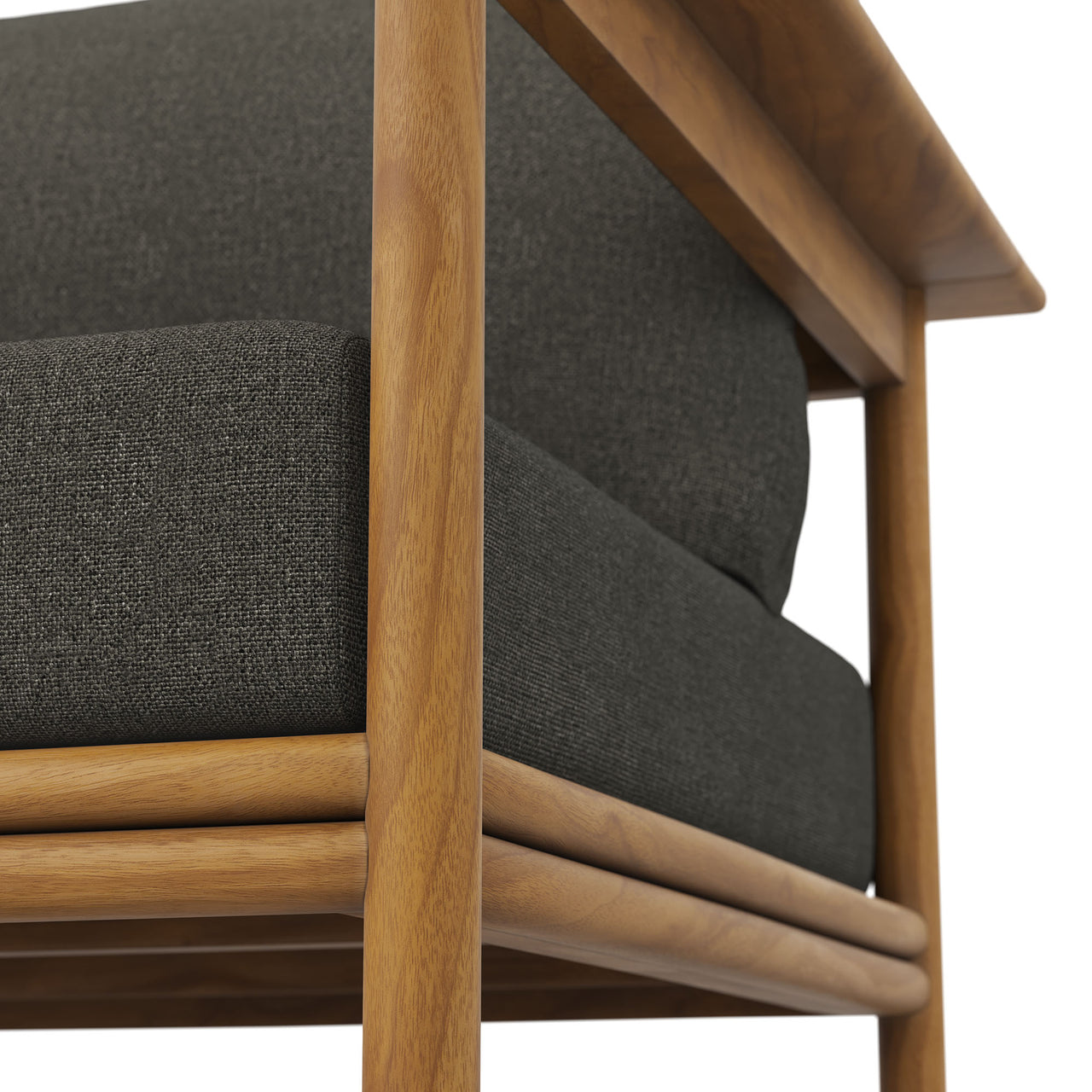 Weylan Alfresco Grade-A Teak Armchair, Natural Wood & Charcoal