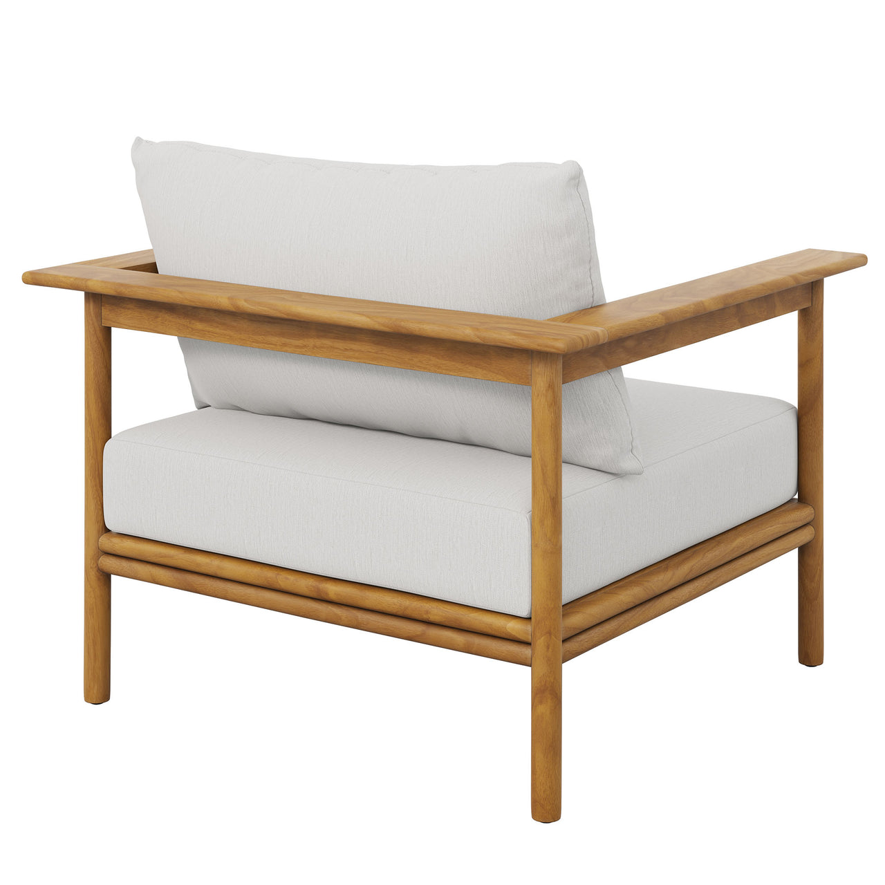 Weylan Alfresco Grade-A Teak Armchair, Natural Wood & Off-White