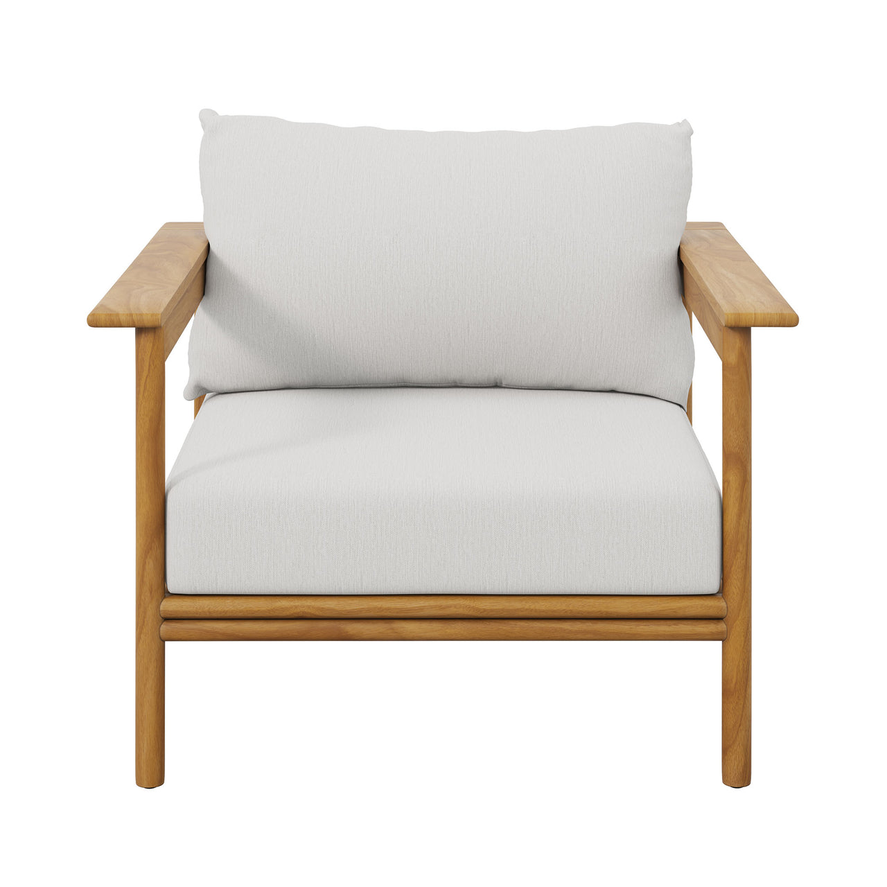 Weylan Alfresco Grade-A Teak Armchair, Natural Wood & Off-White