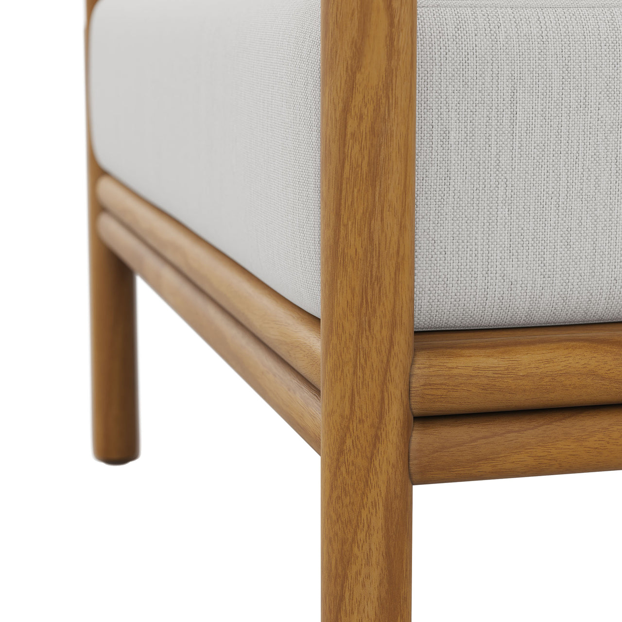 Weylan Alfresco Grade-A Teak Armchair, Natural Wood & Off-White