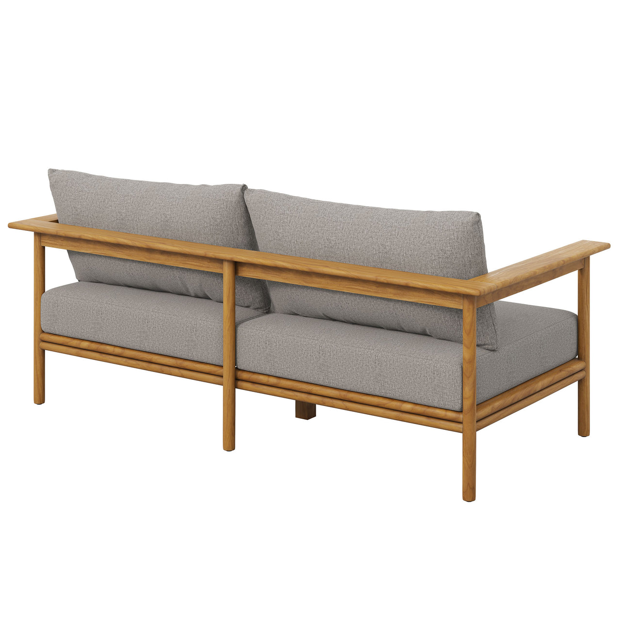 Weylan Alfresco Grade-A Teak Sofa, Natural Wood & Gray