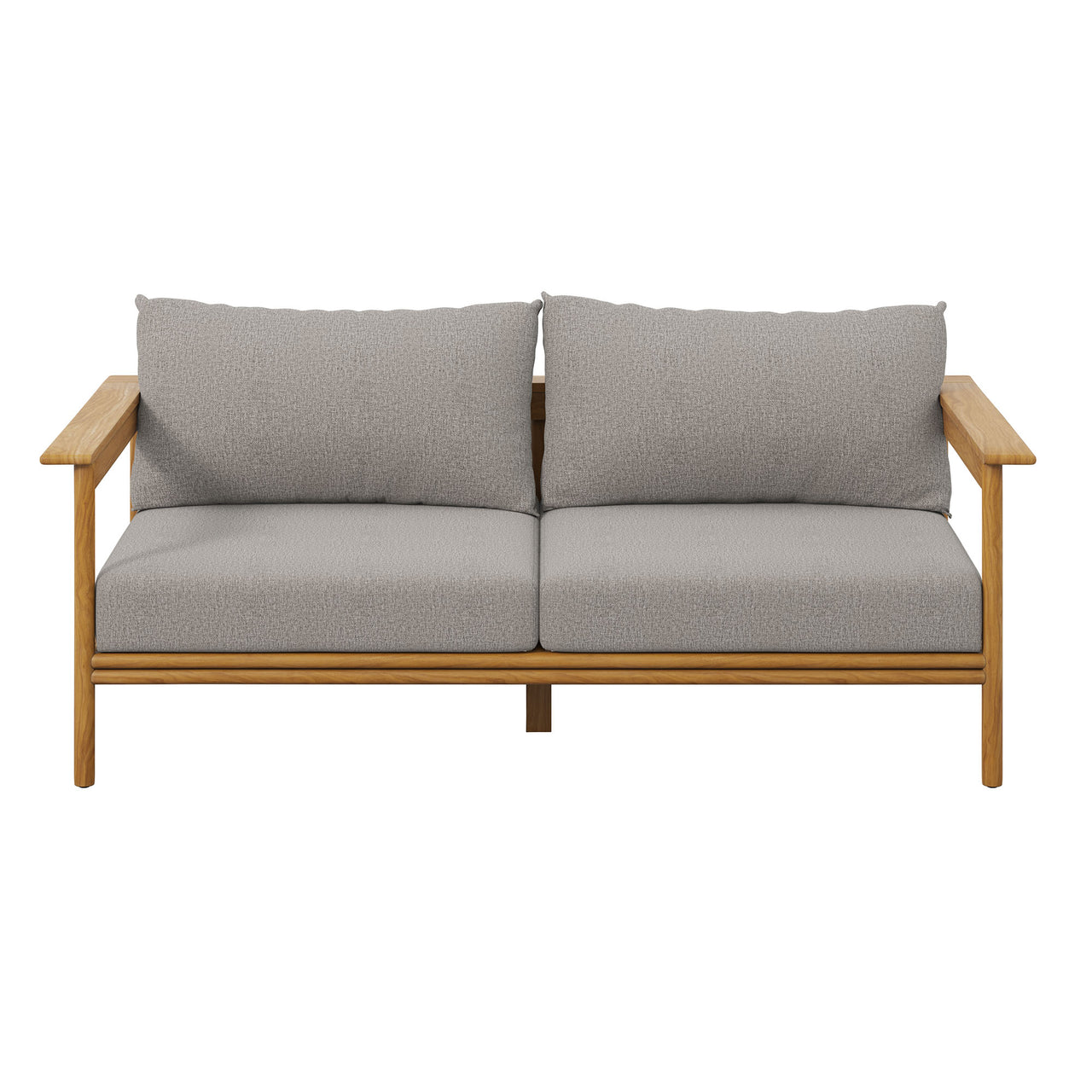Weylan Alfresco Grade-A Teak Sofa, Natural Wood & Gray