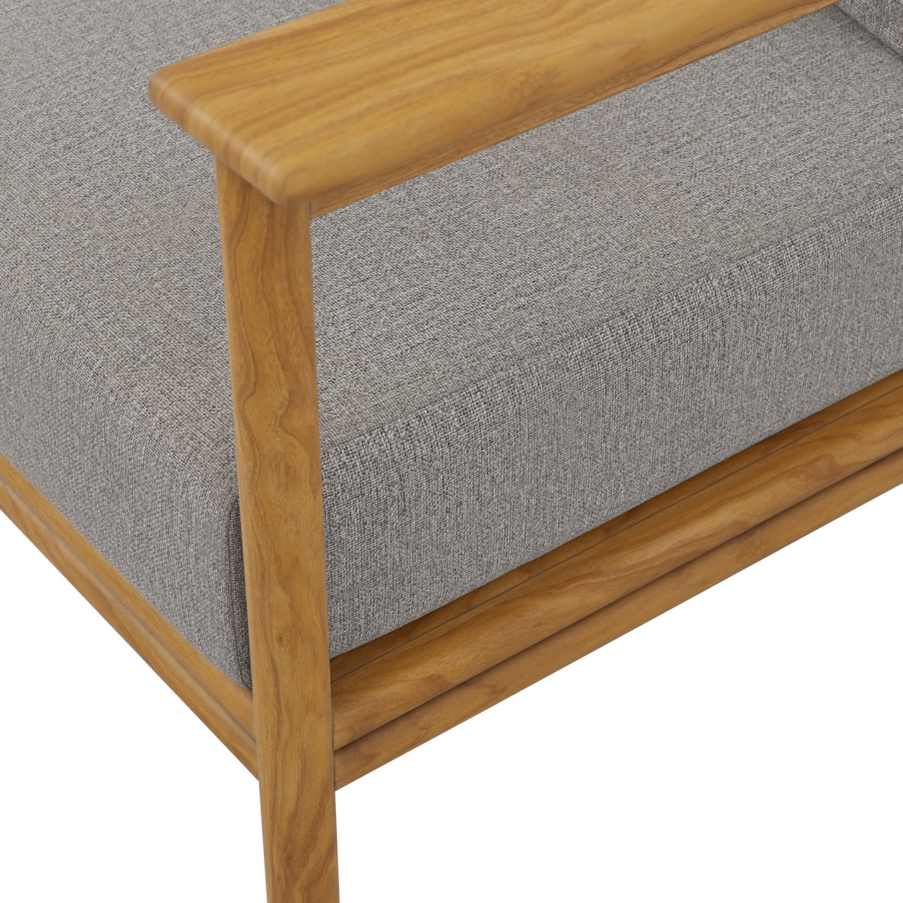 Weylan Alfresco Grade-A Teak Sofa, Natural Wood & Gray
