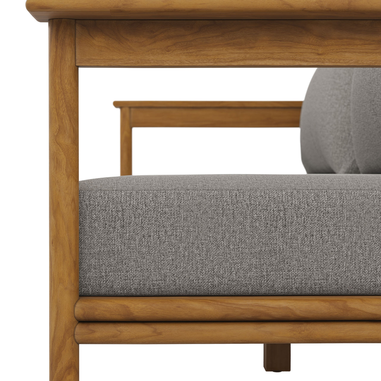 Weylan Alfresco Grade-A Teak Sofa, Natural Wood & Gray