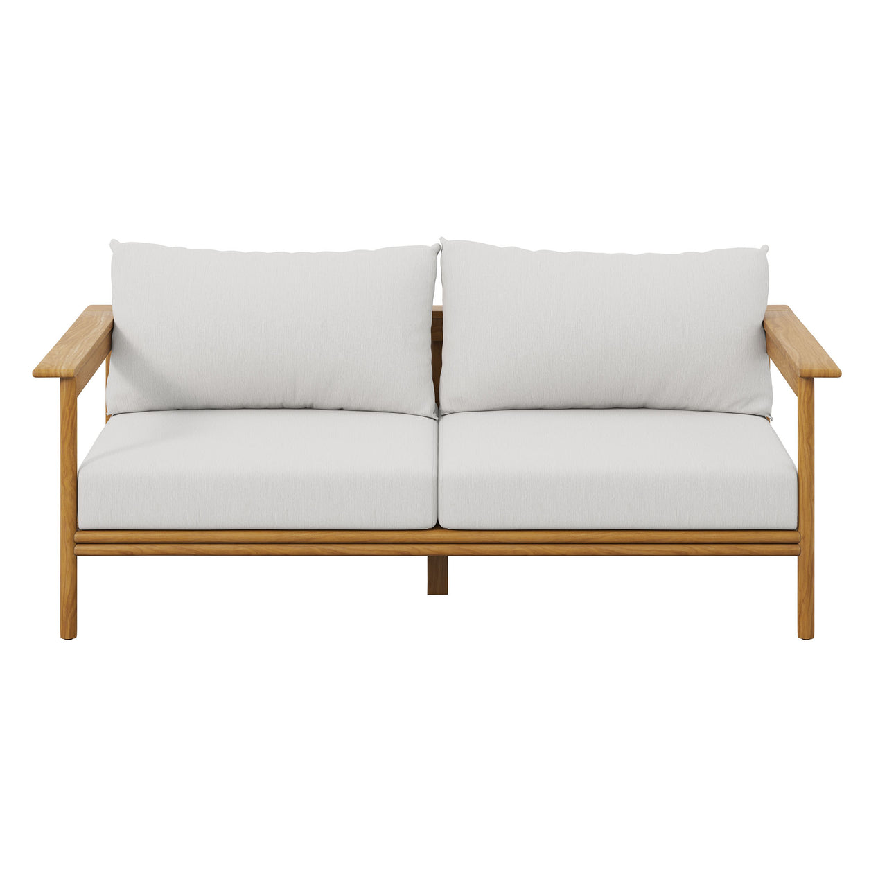 Weylan Alfresco Grade-A Teak Sofa, Natural Wood & Off-White