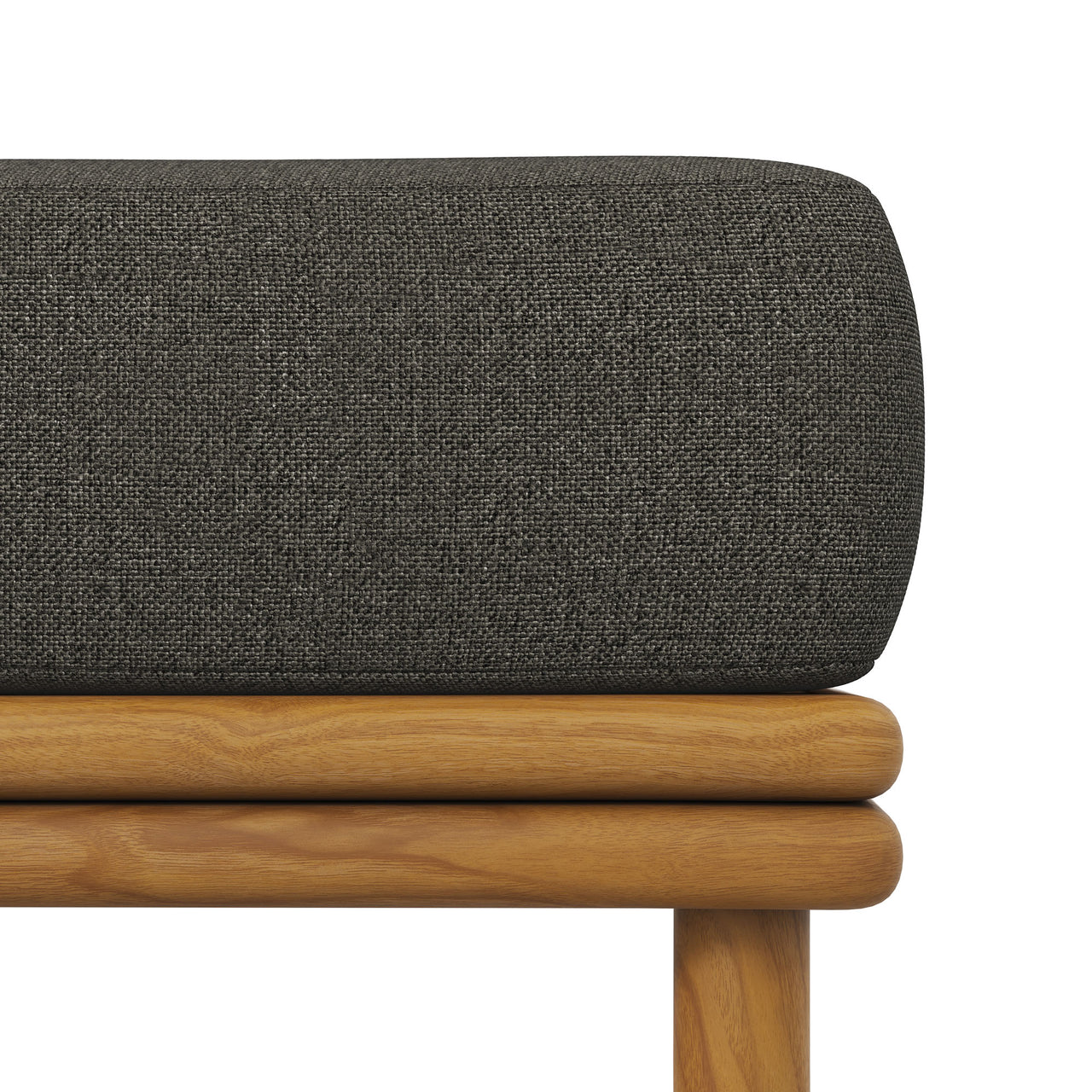 Weylan Alfresco Grade-A Teak Ottoman, Natural Wood & Charcoal