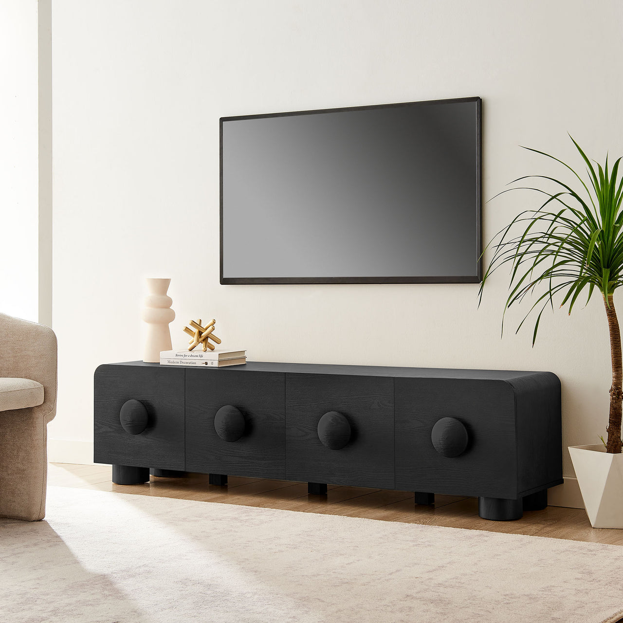 Button TV Stand, Black