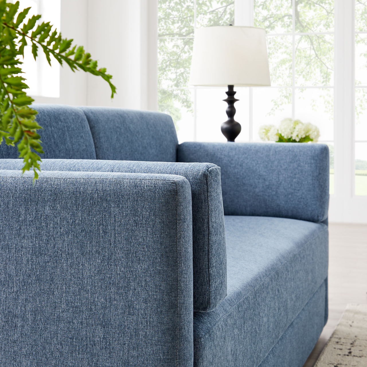 Maveren Chenille Sofa, Blue