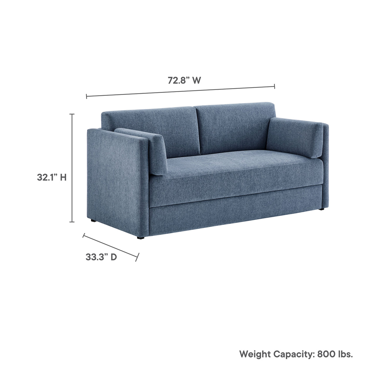 Maveren Chenille Sofa, Blue