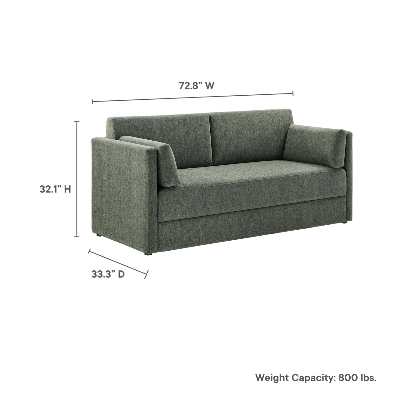 Maveren Chenille Sofa, Fern
