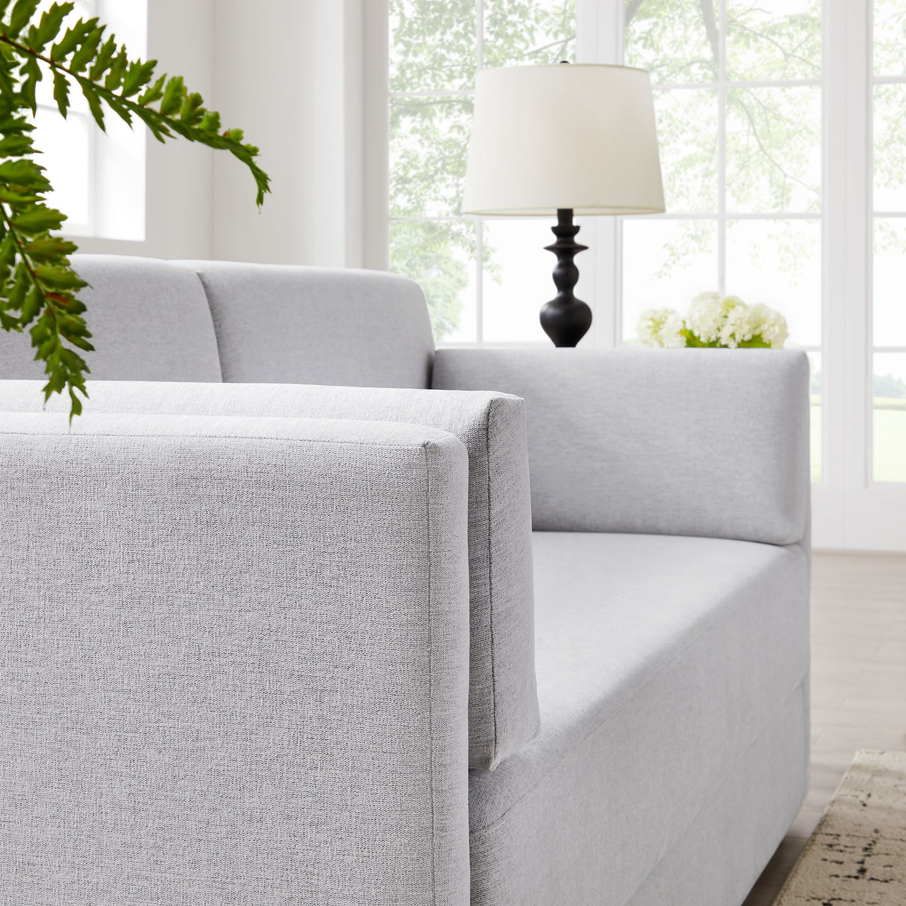 Maveren Chenille Sofa, Light Gray