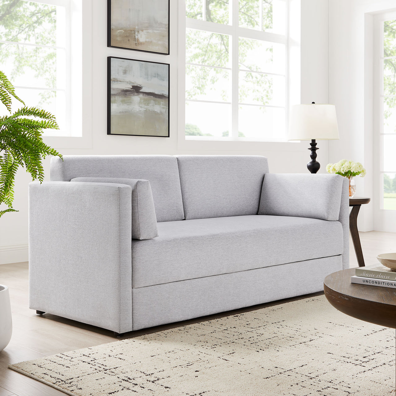 Maveren Chenille Sofa, Light Gray