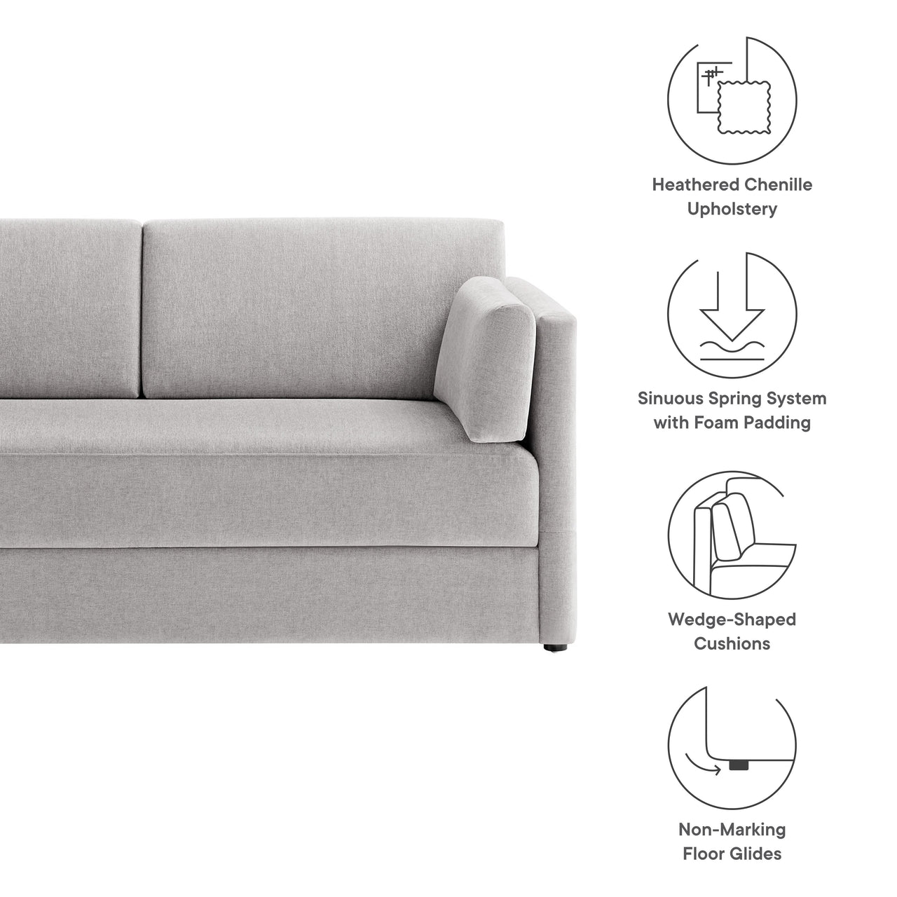 Maveren Chenille Sofa, Taupe