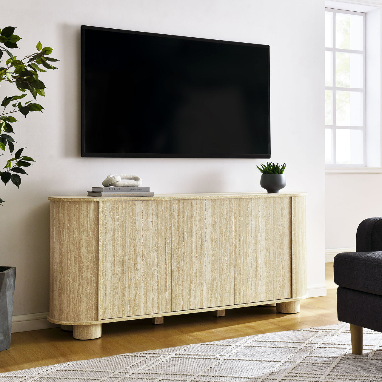 Orelith Laminate Sideboard, Travertine