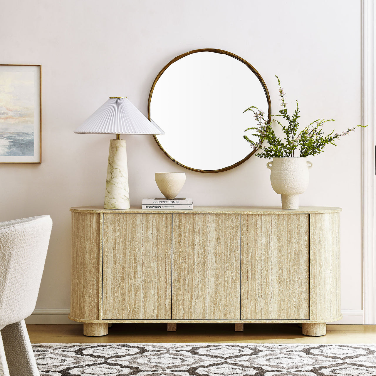 Orelith Laminate Sideboard, Travertine