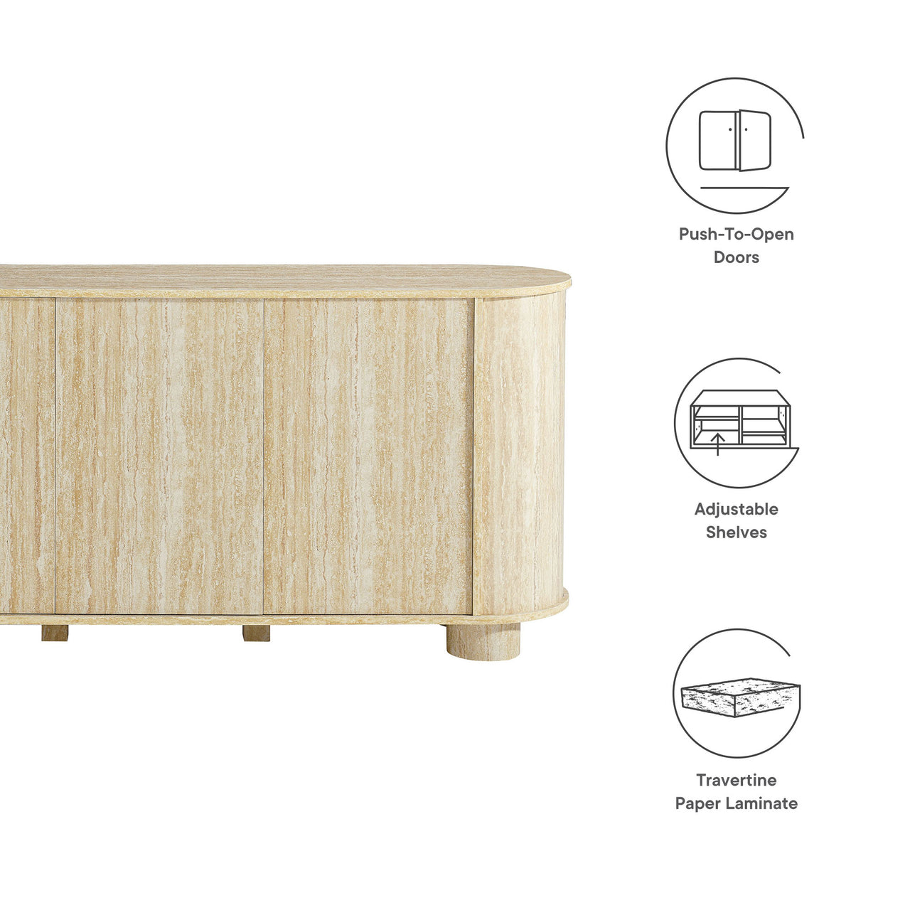 Orelith Laminate Sideboard, Travertine