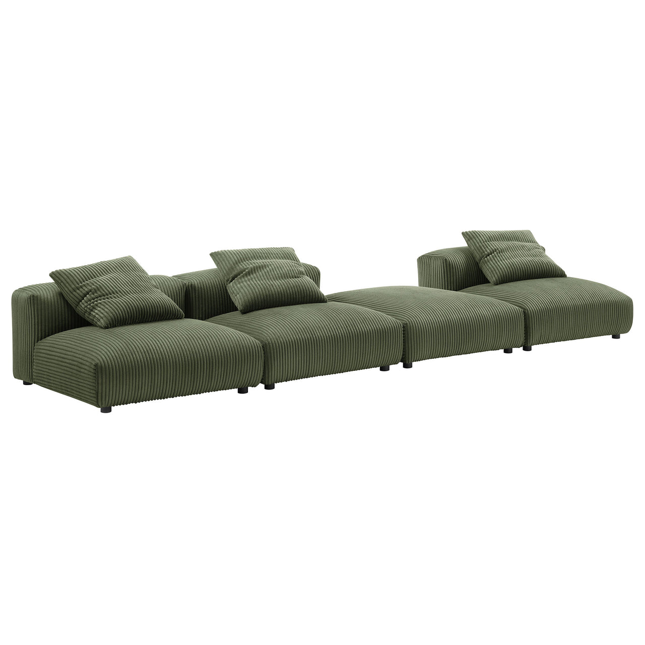 Leisure 4-Piece Modular Corduroy Sectional, Fern