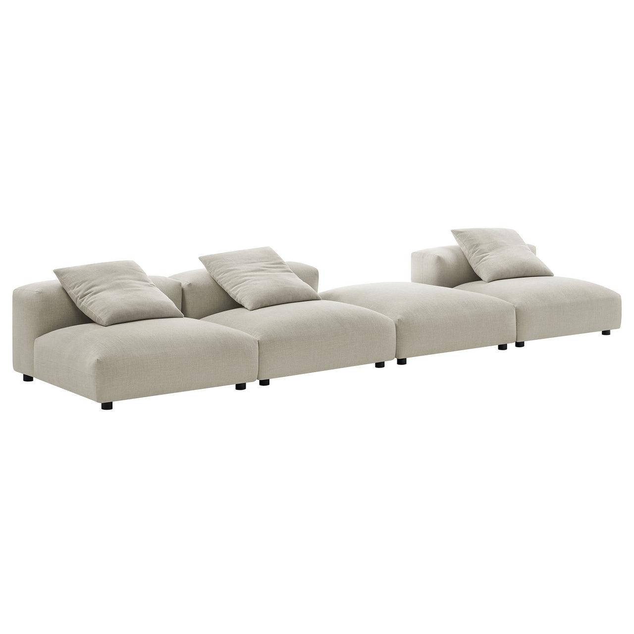 Leisure 4-Piece Modular Fabric Sectional, Linen