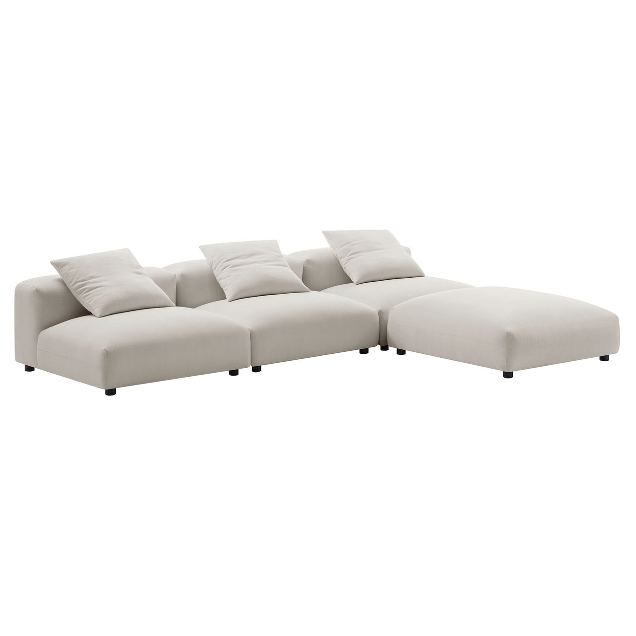 Leisure 4-Piece Modular Fabric Sectional, Sand
