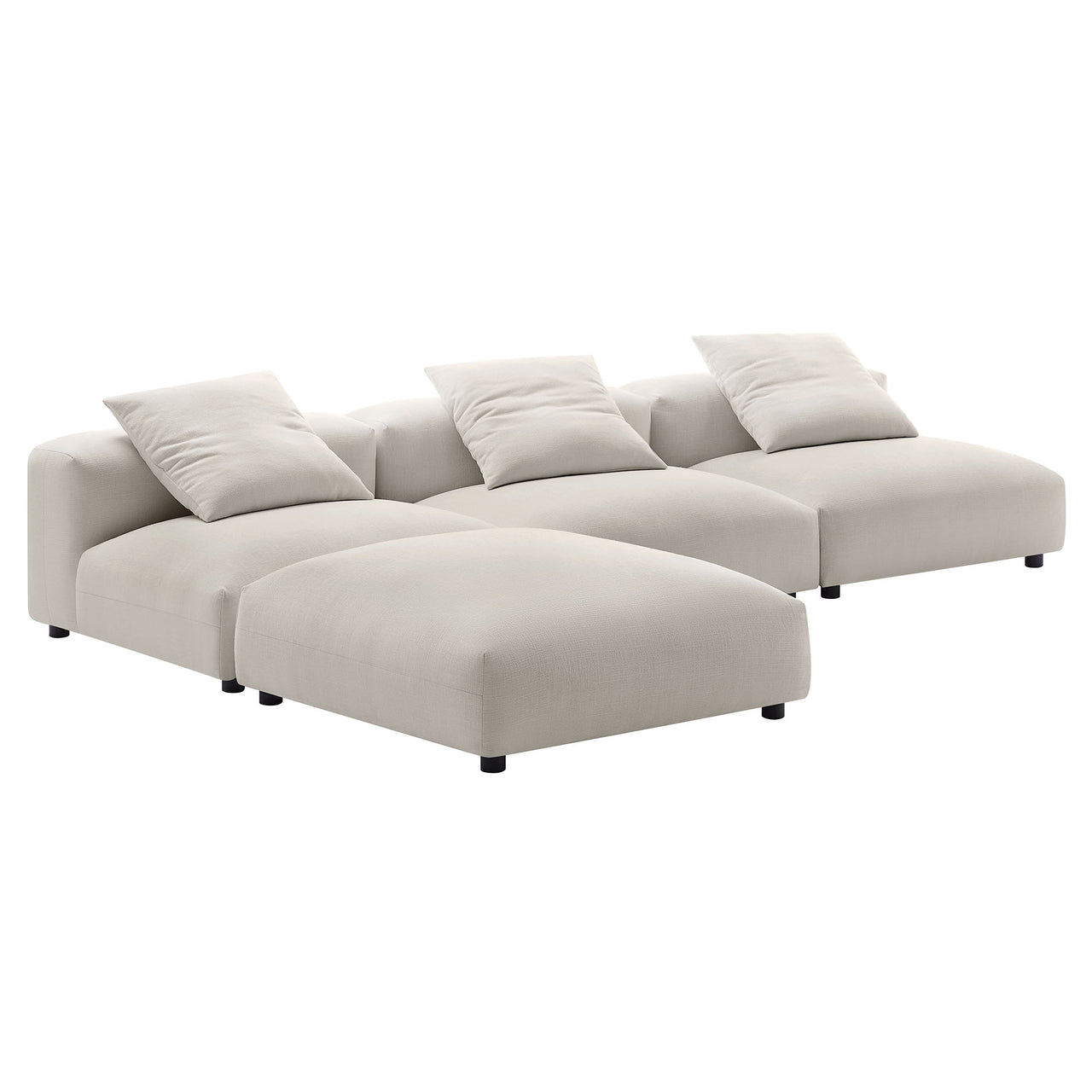 Leisure 4-Piece Modular Fabric Sectional, Sand