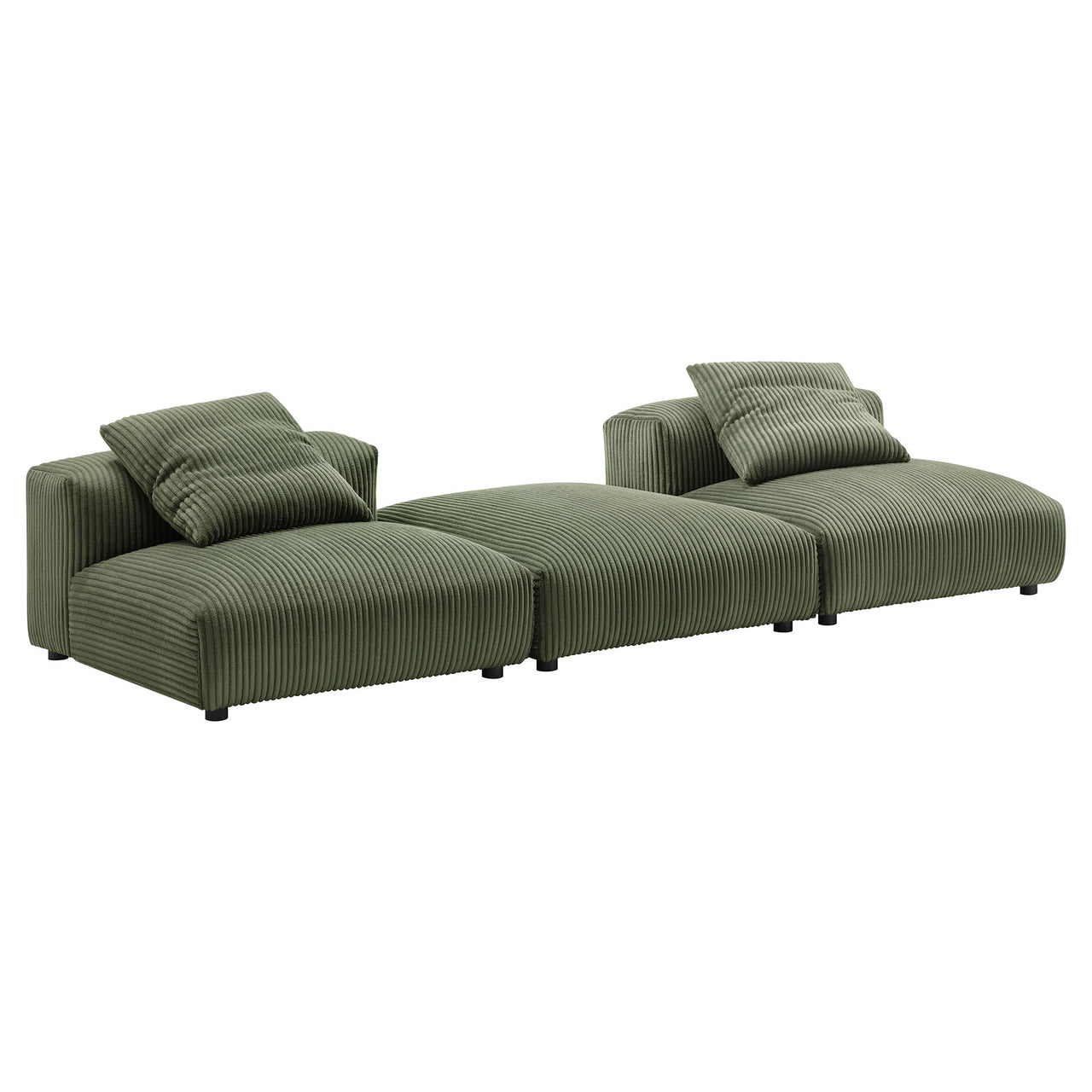 Leisure 3-Piece Modular Corduroy Sectional, Fern