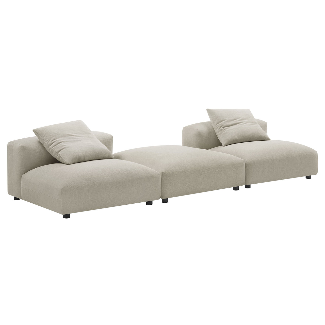 Leisure 3-Piece Modular Fabric Sectional, Linen