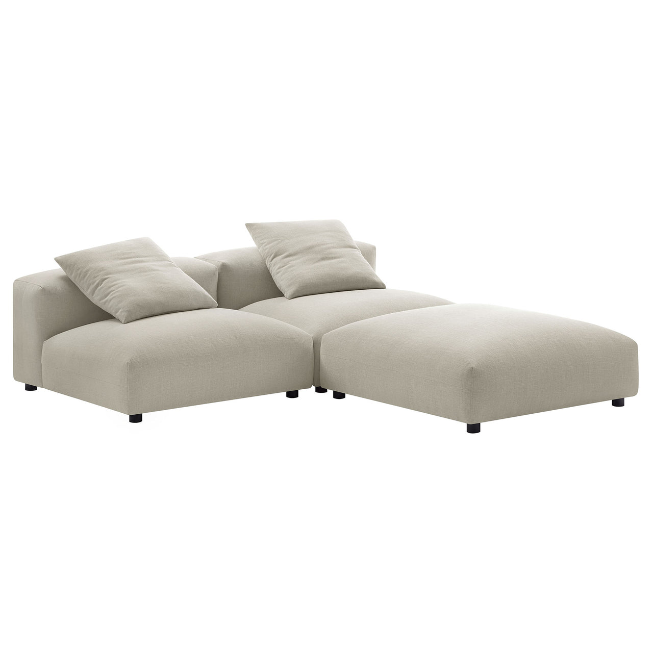 Leisure 3-Piece Modular Fabric Sectional, Linen