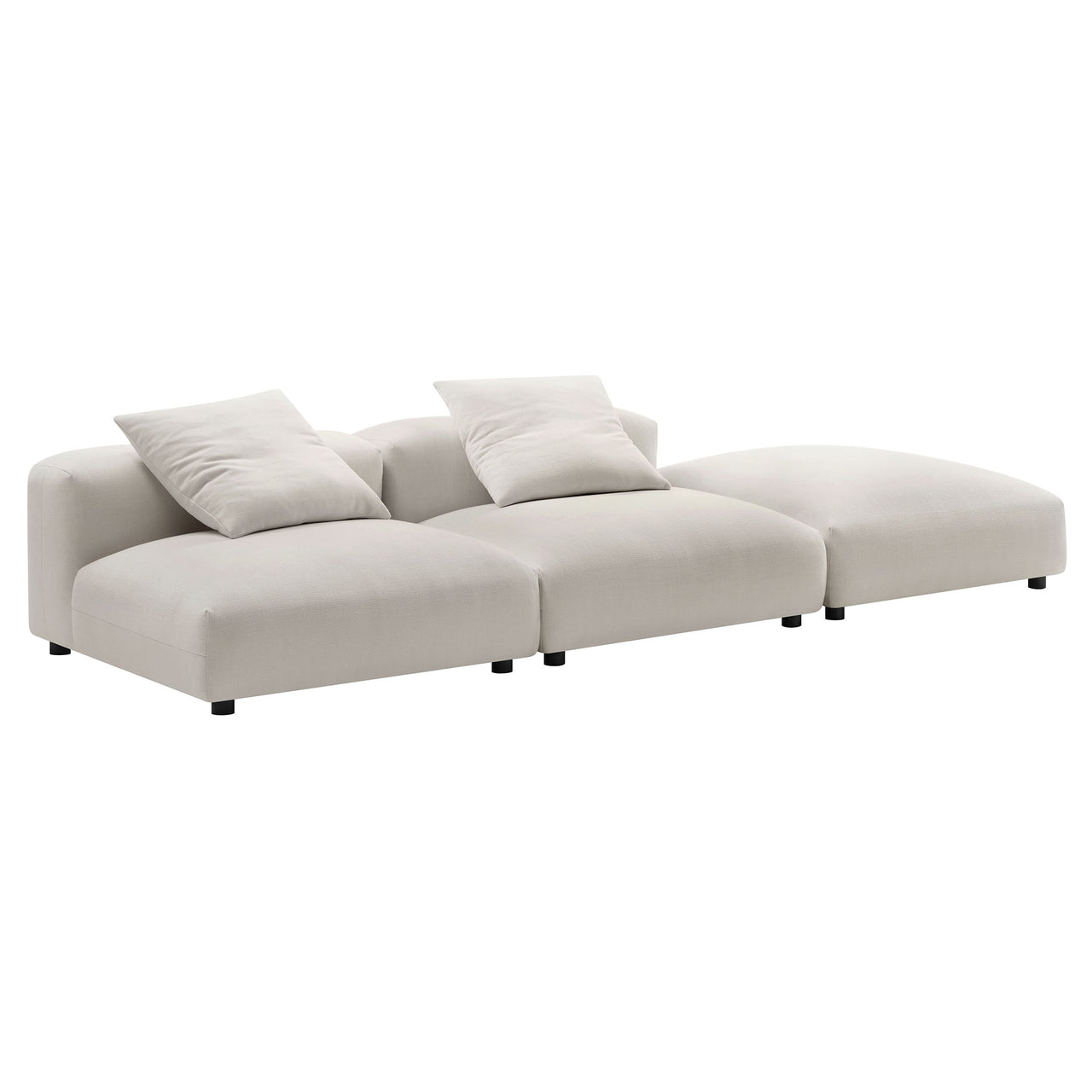 Leisure 3-Piece Modular Fabric Sectional, Sand