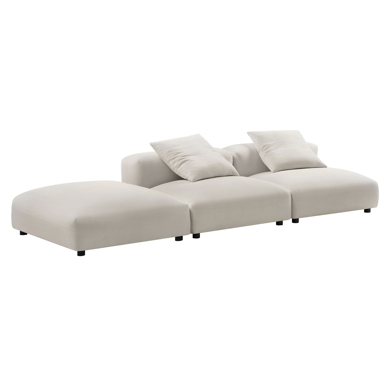 Leisure 3-Piece Modular Fabric Sectional, Sand