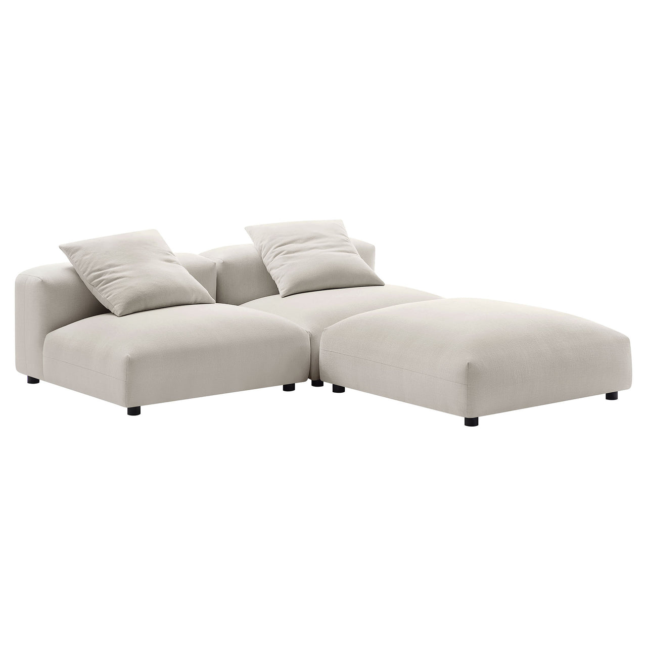 Leisure 3-Piece Modular Fabric Sectional, Sand