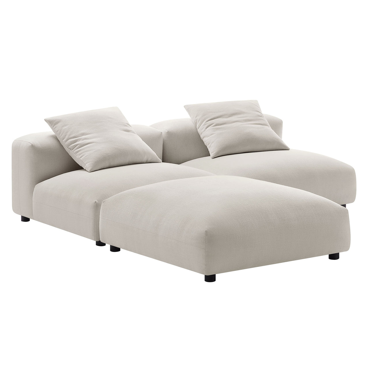 Leisure 3-Piece Modular Fabric Sectional, Sand