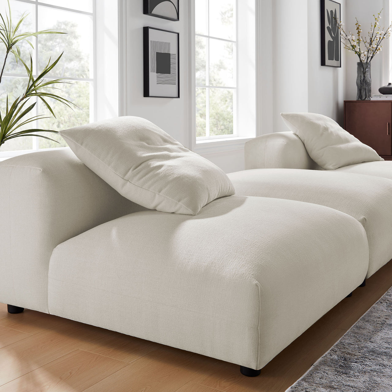 Leisure 3-Piece Modular Fabric Sectional, Sand